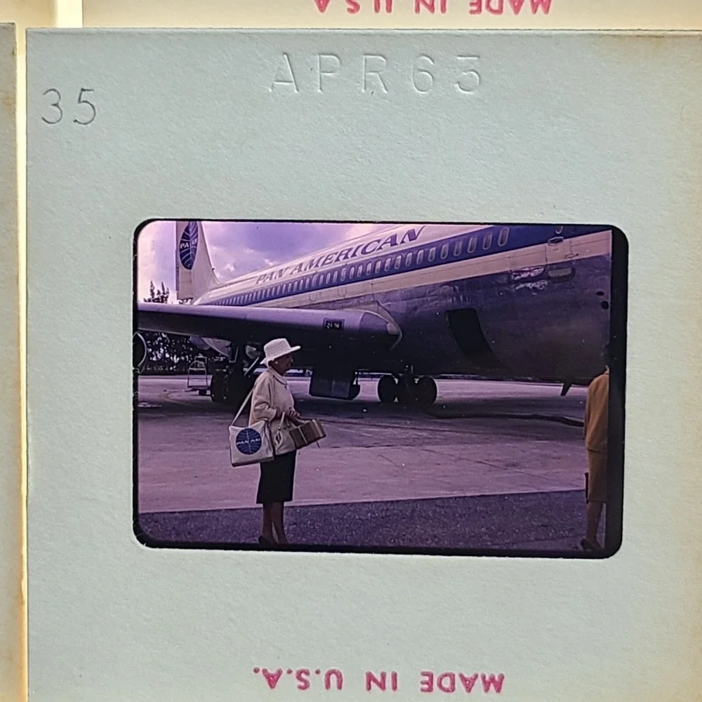Lot of 27 Kodachrome Slide NYC Skyline Polo Grounds Pan-Am Planes Travel Bermuda